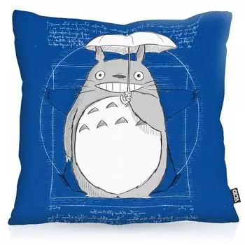 VOID Витрувианский чехол для подушки в стиле аниме, чехол из полиэстера, водонепроницаемый для улицы, неко сосед тонари нет, размер подушки: 80 x 80 см, цвет подушки: синий