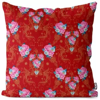 VOID Восточные цветы Чехол на подушку Полиэстер Водонепроницаемая подушка для улицы и дома Размер: 60 x 60 см