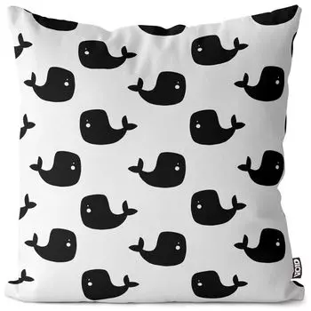 VOID Whale Стадо китов Чехол на подушку Полиэстер Водонепроницаемая подушка для улицы и дома Размер: 80 x 80 см