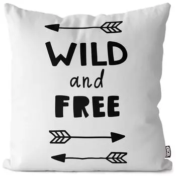 VOID Wild Free Saying Чехол для подушки с рисунком из мультфильма Водонепроницаемая подушка из полиэстера для улицы и дома Размер: 80 x 80 см