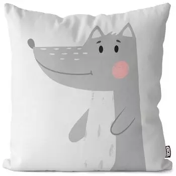 VOID Wolf Animal Детский мультяшный чехол для подушки Полиэстер Водонепроницаемая подушка для улицы и дома Размер: 80 x 80 см