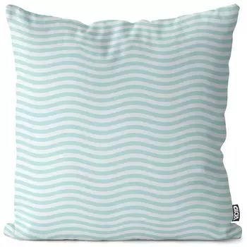 VOID волнистый узор, бирюзовый чехол для подушки, чехол для подушки, полиэстер, водонепроницаемый, для улицы, в помещении, размер подушки: 80 x 80 см