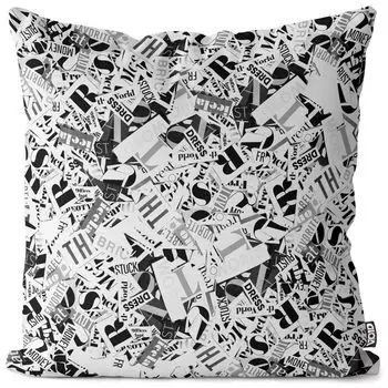 VOID вырезки из газет, чехол для подушки, чехол для подушки, полиэстер, водонепроницаемый, для улицы, в помещении, размер подушки: 60 x 60 см