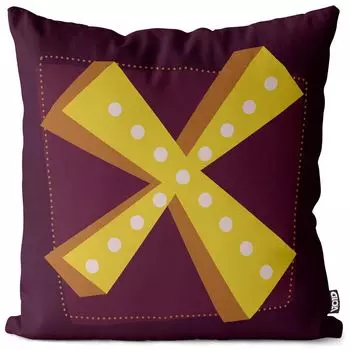 VOID X Буквы Винтажные инициалы Чехол на подушку Полиэстер Водонепроницаемая подушка для улицы и дома Размер: 80 x 80 см