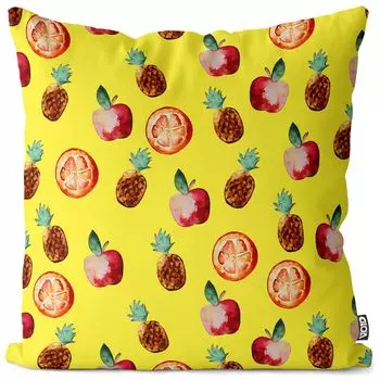 VOID Яблоки Ананас Апельсины Чехол на подушку Полиэстер Водонепроницаемая подушка для улицы и дома Размер: 80 x 80 см