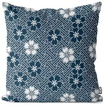 VOID Япония Цветочный узор Чехол на подушку Полиэстер Водонепроницаемая подушка для улицы и дома Размер: 60 x 60 см