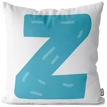VOID Z. Буква алфавита. Имя. Чехол на подушку. Полиэстер. Водонепроницаемая подушка для улицы и дома. Размер: 60 x 60 см.