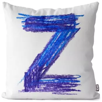 VOID Z Буква Имя Цветной чехол для подушки-карандаша Полиэстер Водонепроницаемая подушка для улицы и дома Размер: 80 x 80 см