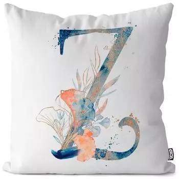 VOID Z буквы имя шрифта чехол для подушки чехол для подушки полиэстер водонепроницаемый для улицы в помещении, размер подушки: 60 x 60 см