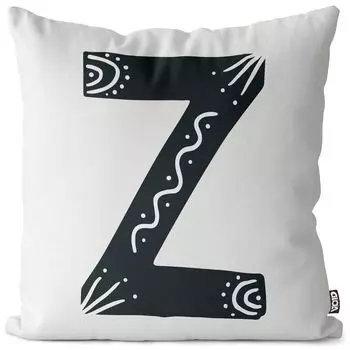 VOID Z буквы натуральный чехол для подушки чехол для подушки из полиэстера водонепроницаемый для улицы в помещении, размер подушки: 60 x 60 см
