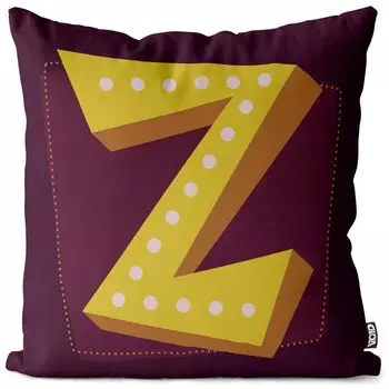 VOID Z буквы винтажные инициалы чехол на подушку чехол на подушку из полиэстера водонепроницаемый для улицы и дома, размер подушки: 60 x 60 см