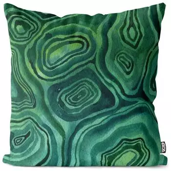 VOID Зеленые круги Чехол на подушку Полиэстер Водонепроницаемая подушка для улицы и дома Размер: 80 x 80 см