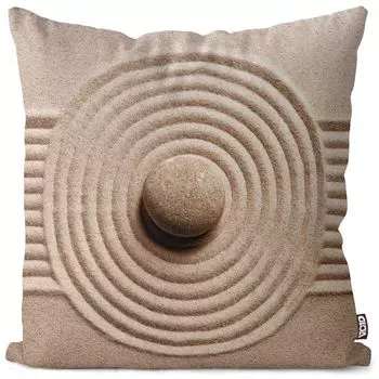 VOID Zen Garden Asia Sand Чехол на подушку из полиэстера Водонепроницаемая подушка для улицы и дома Размер: 60 x 60 см