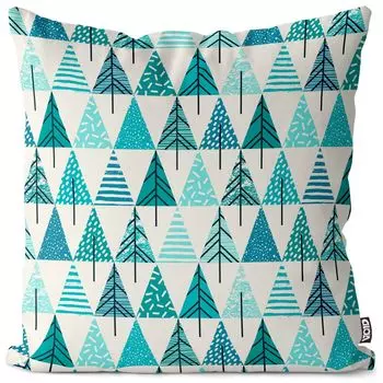 VOID Зимний лес Рождественский снег Чехлы для подушек Полиэстер Водонепроницаемая подушка для улицы и дома Размер: 80 x 80 см