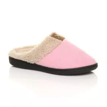 Войлочные тапочки на плоском каблуке с подкладкой из искусственного меха AJVANI, розовый