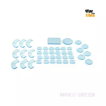 Война в тенях — набор жетонов Армагеддона, синий, War Tiles - Markers, Rulers, & Tokens