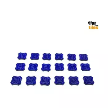 Война в тенях — расширение набора жетонов Армагеддона, темно-синий, War Tiles - Markers, Rulers, & Tokens