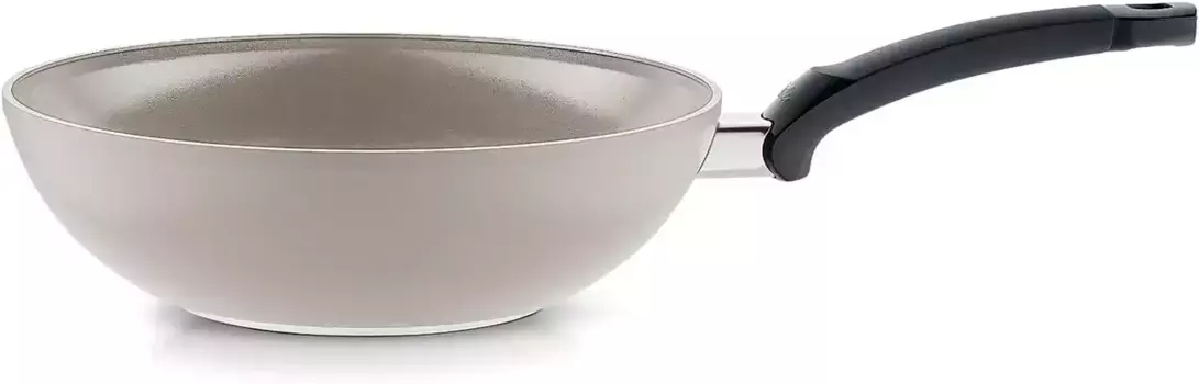 Вок Fissler "Ceratal Wok 28см", алюминий, (1 шт.), универсальное основание с покрытием Ceratal; Сделано в Германии 30 см + высота 12,5 см, серый