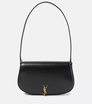 Вольтер мини кожаная сумка через плечо Saint Laurent, нуар