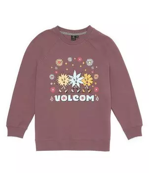 Volcom Big Girls 7-16 Толстовка Truly Stoked BF Crew с длинными рукавами, фиолетовый