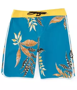 Volcom Lido Print Scallop Mod 19 Шорты для доски с внешним швом, синий