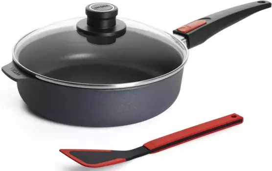 ВОЛЛ СДЕЛАНО В ГЕРМАНИИ Сотейник "Diamond Lite", алюминий, (набор, 3 шт.), индукционная, включая лопатку, съемная ручка, производство Германия WOLL MADE IN GERMANY 28 см + высота 7 см, цвет anthrazit