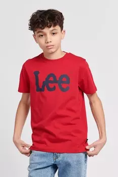 Волнистая футболка для мальчика с графическим принтом Lee, красный