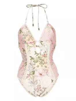 Волнистая отделка крючком Купальник ZIMMERMANN, бежевый