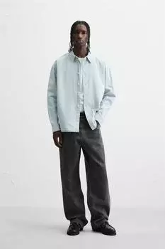 Волнистые джинсы мешковатого покроя ZARA, серый