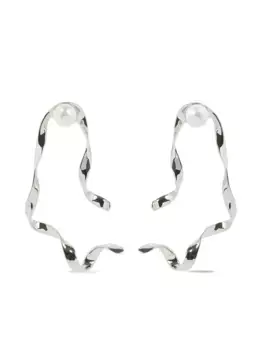 Волнистые серьги-гвоздики DRIES VAN NOTEN, серебяный