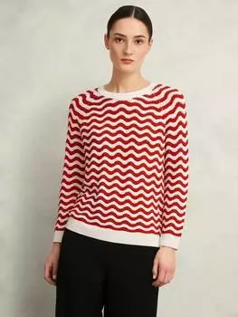 Волнистый джемпер lulu chevron Hobbs, цвет Red/Ivory