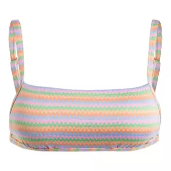 Волнистый полосатый женский топ бикини Roxy, оранжевый