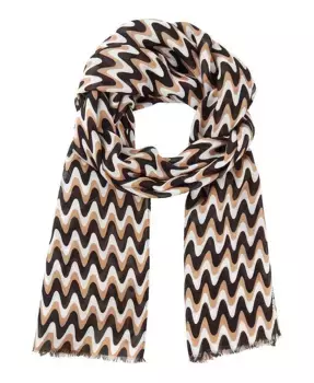 Волнообразный полосатый шарф Olsen, коричневый