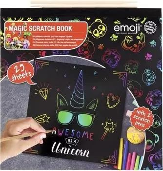 ВОЛШЕБНАЯ КНИГА EMOJI SCRATCH BOOK 25 страниц 22 Inna marka