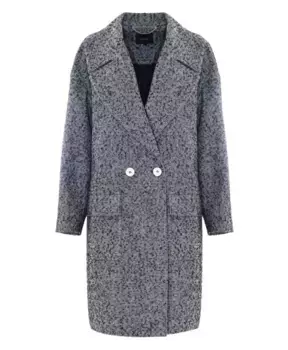 Воротник двубортного пальто с узором «елочка» Kocca, черный