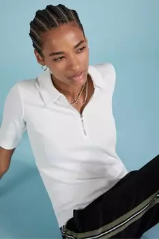 Воротник молния из органического плюща верх Baukjen, белый