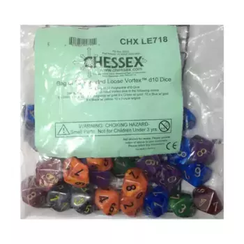 Вортекс д10 Ассорти (50), Dice - Bags of Dice (Assorted Colors) (Chessex)