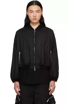 Вощеная хлопковая куртка-бомбер MA-1 на молнии Fffpostalservice, черный