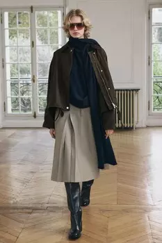 Вощеная куртка с вельветовым воротником ZARA, хаки
