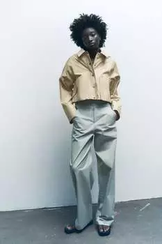 Вощеная куртка ZARA, экру/бежевый