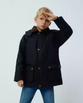 Вощеная парка для мальчика с принтом внутри Kids El Corte Ingls, темно-синий