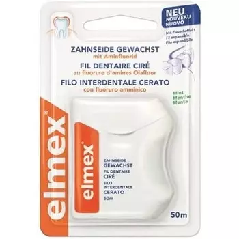 Вощеная зубная нить 50М, Elmex