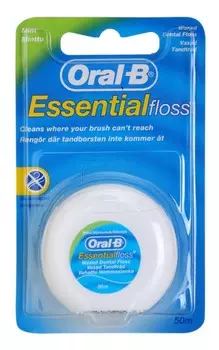 Вощеная зубная нить со вкусом мяты Oral B Essential Floss