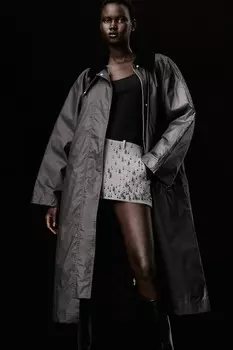 Вощеное пальто H&M, черный