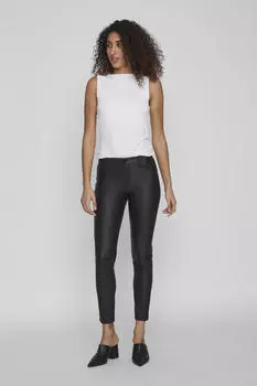 Вощеные брюки скинни Vila, черный