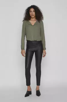 Вощеные джеггинсы Vila Vila, черный