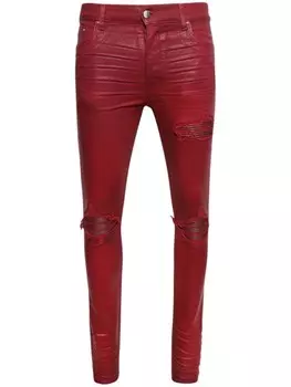 Вощеные джинсы AMIRI, красный