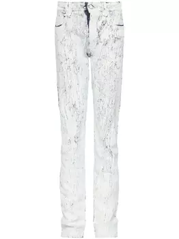 Вощеные джинсы MM6 Maison Margiela, белый