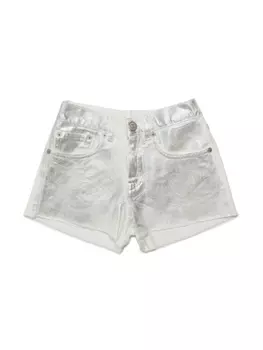 Вощеные шорты MM6 Maison Margiela Kids, белый