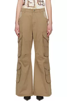 Вощеные утилитарные карго-брюки с накладными карманами Andersson Bell, бежевый